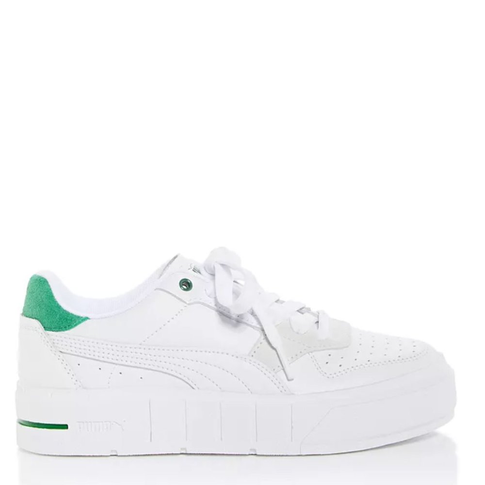 PUMA Women's Cali Court Platform Low Top Sneakers - White/Green
